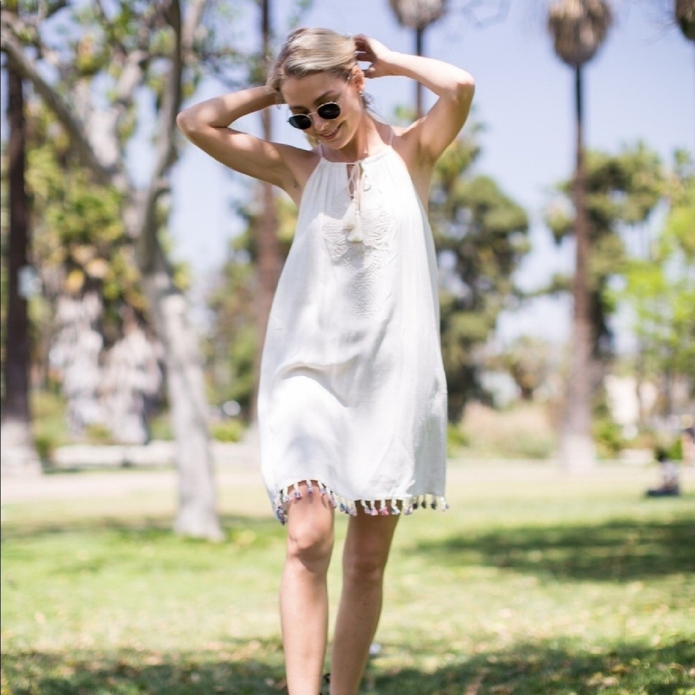 Nwt Boho Tassle Hem Summer Dress